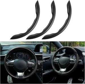 3PCS Carbon Fiber Car Steering Wheel Cover Anti-Skid Leather Vehicle Segmented - Bild 1 von 5