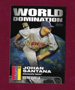2007 Topps World Domination #WD6 Johan Santana Minnesota Twins Baseball Card