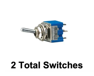 (2) Radio Shack 3A 125VAC DPDT Center Off On/Off Mini Toggle Switch №: 2750620 - Picture 1 of 1