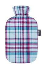 Fashy GmbH borsa dell' acqua calda con copertura tartan, 2 litro, Iceblue - NUOV