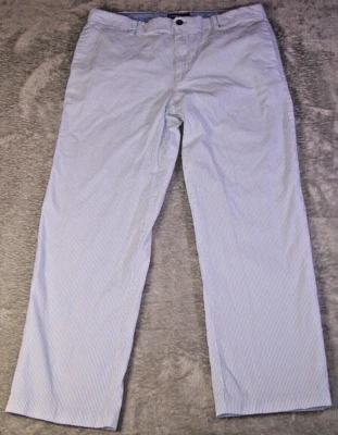 Pantalones IZOD Para Hombre 36X29 Azul y Blanco Seersucker Calce Recto Usados Foto 1 de 4