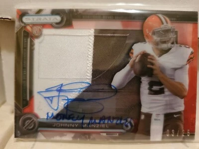 Johnny Manziel Money Manziel Ins 2014 Topps Strata Rookie Patch Auto /25 RPA - Image 1 of 2