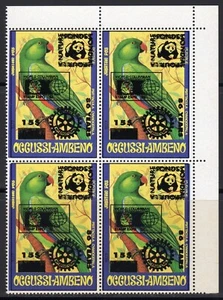 Ocussi-Ambeno 1991 WWF/ROTARY/COLUMBUS Corner Block of 4 MNH - Picture 1 of 1