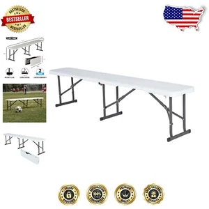 Portable 6-Foot Folding Bench - UV-Protected & Rust-Resistant Seating - Picture 1 of 10