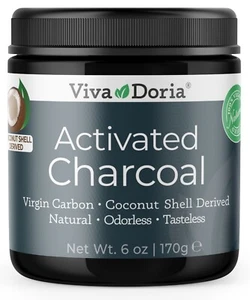 Viva Doria Activated Charcoal Powder, Food Grade, Coconut Shell Derived, 6 oz - Picture 1 of 2