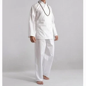 Men White Improved Underwear Pajama Male Hanfu Fork Ancient Suits Tops Pants - Picture 1 of 7