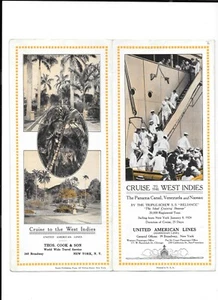 Vintage brochure UNITED AMERICAN LINES SS RELIANCE 1924 West Indies schedule  - Picture 1 of 2