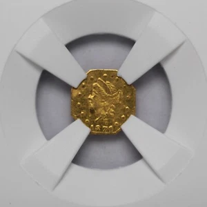 1871 25C Gold Octag Liberty BG-767 NGC UNC DETAILS Damaged - Picture 1 of 5