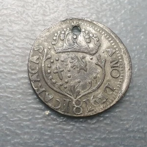 CARACAS VENEZUELA FERNANDO VII CUARTO 1/4 REAL 1816 AGUJERO ESCASA - Picture 1 of 2