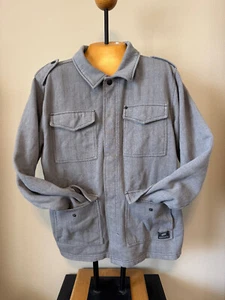 VANS Gray Chevron Skull Collared Skate Jacket Pockets Size Large Vtg VN-JMA1H50 - Picture 1 of 13