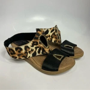Modzori reversible shoes sandals leopard print and all black womens size 9 - Picture 1 of 11