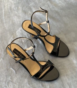 Womens Shoes London Rebel Black Open Toe High Heel Sandles w/ Ankle Strap Size 8 - Picture 1 of 18