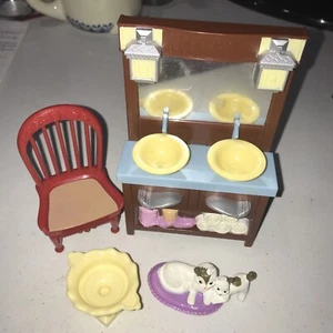 2008 Fisher Price Bathroom Vanity Double Sink For Dollhouse N7297 Lot Of Four 4 - Picture 1 of 3