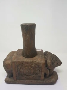 Exprimidor de utensilios de cocina grande de madera tallado a mano antiguo original NH5507 - Imagen 1 de 9