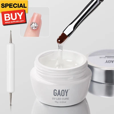 Pegamento de diamantes de imitación para uñas, pegamento de gema UV de 15 ml con pinceles para arte en uñas, para dijes Di Foto 1 de 4