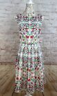 Talbots White Floral Fit And Flare Dress Cotton size 6 EUC!