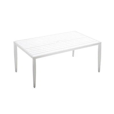Aluminum 40"x70" Two-tone Table Top Rectangle Dining Table with Tapered Feet - Image 1 of 4