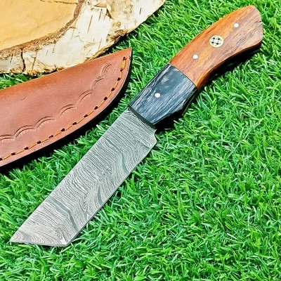 Cuchillo de caza de acero Damasco hecho a mano premium - Cuchillo pelador para exteriores Z-5565 Foto 1 de 4