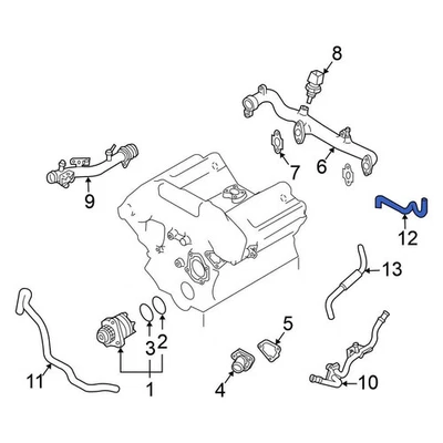 For Nissan Pathfinder 2007-2012 Nissan 21501ZS00A Upper Radiator Coolant Hose Foto 1 de 4