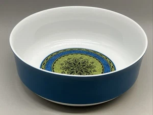 Sango Aquarius Apollo 9" Serving Bowl Blue with green & black Abstract Vtg - Picture 1 of 5