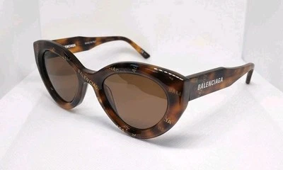 NUEVO Gafas de sol Balenciaga marrón ojo de gato BB0073S 002 brillantes Habana tortiosa Foto 1 de 4