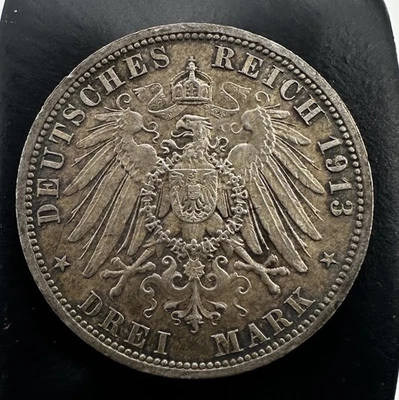 1913 A Prussia Germany Wilhelm II Silver 3 Mark - AU - Image 1 of 2