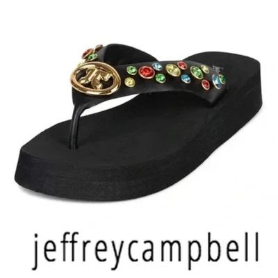 NUEVAS Sandalias Chanclas Jeffrey Campbell Iconics Multicolor Joyas Talla 8 Foto 1 de 4