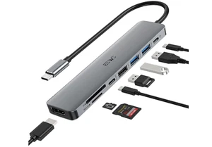 USB C Hub, JESWO 8 in 1 USB C Adapter with 4K HDMI, 100W Type C PD, Multi USB-A - Afbeelding 1 van 10