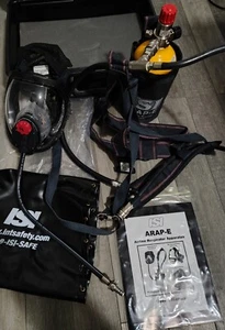 ISI Airline Respirator ARAP-Escape 5 Five Minute Escape Apparato Tank Maschera Viso - Foto 1 di 19
