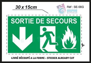 30 X 15 CM - Sortie Not- Niedrige Links - Aufkleber Sticker Klebstoff- SE-56G - Bild 1 von 1