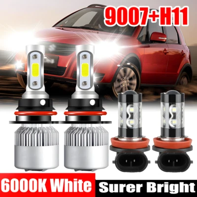 Faros LED de 2 lados bombillas antiniebla de haz alto bajo 4x para Suzuki SX4 2007-2013 Foto 1 de 4