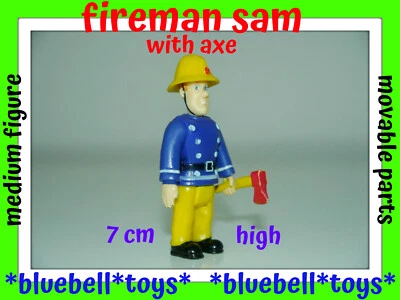 Fireman Sam Figure FIREMAN SAM with AXE Movable Action Figure Medium 6,5 cm - Image 1 of 3
