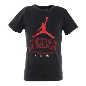Jordan Boys T-Shirt No Look Black Basketball Jumpman AIR Logo Tee Size 6 NWT - Picture 1 of 6
