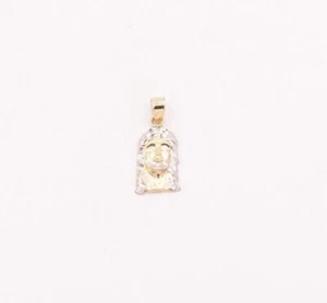 3/4" Diamond Cut Jesus Head Charm Pendant Real Solid 10K Yellow White Gold - Picture 1 of 6