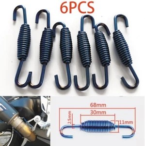 Motorcycles Universal 68mm/2.68" Stainless Steel Exhaust Pipe Spring Hook Blue*6 - Picture 1 of 22