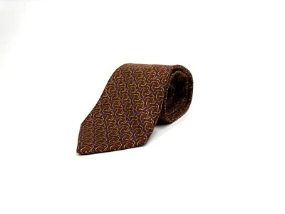 Gravata masculina de luxo SULKA feita na França padrão geométrico multicolorida - Imagem 1 de 4