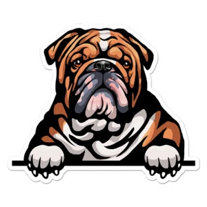 Pegatina de calcomanía de vinilo Bulldog Inglés Peeking, interior exterior, 3 tamaños, #11428 - Imagen 1 de 1