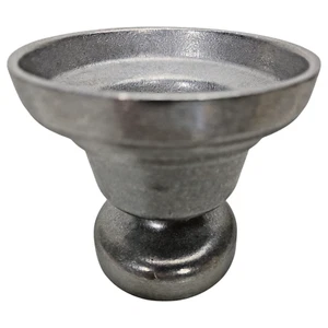 Pewter Candle Pillar Holder 4.5 Inch Tall Wide Rustic Solid Round Metal Vintage - Picture 1 of 9