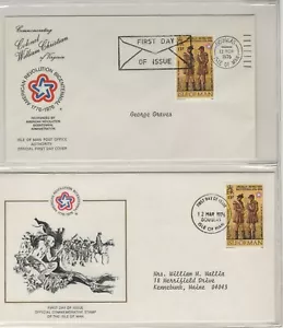 GREAT BRITAIN ISLE OF MAN 1976 2 DIFFERENT FIRST DAY COVER AMERICAN BICENTENNIAL - Picture 1 of 2
