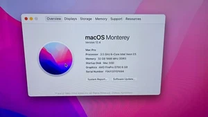 Mac Pro, 6 Core Xeon E5 3.5 GHz , D700 6GB X 2 GPU, 32GB RAM, 256GB SSD - Afbeelding 1 van 7