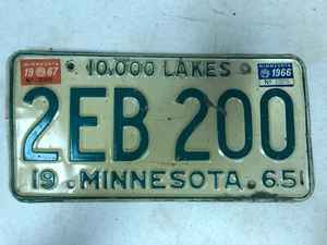 1965 (1966, 67 Tags) MINNESOTA 10,000 Lakes License Plates 2EB-200 - Picture 1 of 1