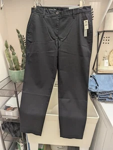 Talbots womens Relaxed Chino ankle length relaxed leg below waist pants 8 black - Picture 1 of 4