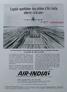 PUBLICITE AIR INDIA COMPAGNIE AERIENNE PILOTE MAHARAJAH DE 1965 FRENCH AD PUB - Imagen 1 de 1