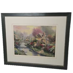 Ponte lampione punto croce Thomas Kinkade 50925 completo incorniciato nodi francesi - Foto 1 di 9