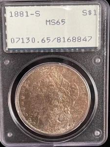 1881-S Morgan Silber Dollar PCGS Rattler MS 65 - Bild 1 von 4