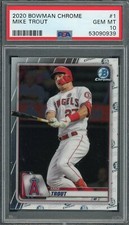 Mike Trout 2020 Bowman Chrome Baseball Card #1 Graded PSA 10