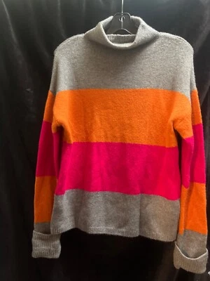 Suéter C&C California Y2K Rosa Naranja Gris Manga Larga Talla Grande Rayas Foto 1 de 4