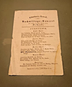 1850c. BERLIN Programm KONZERT in GÜNTHER´s LOKAL concert circus cuzent cirque - Bild 1 von 1