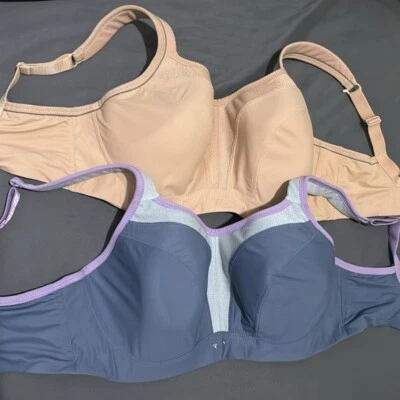 2*Panache underwire sports bra, latte and blue - Image 1 of 4
