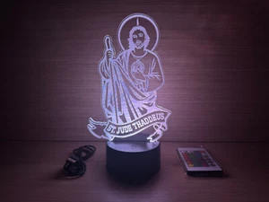LED RGB ST. Saint Jude Thaddeus Medaille Katholische Religion Bibel Buch - Bild 1 von 11